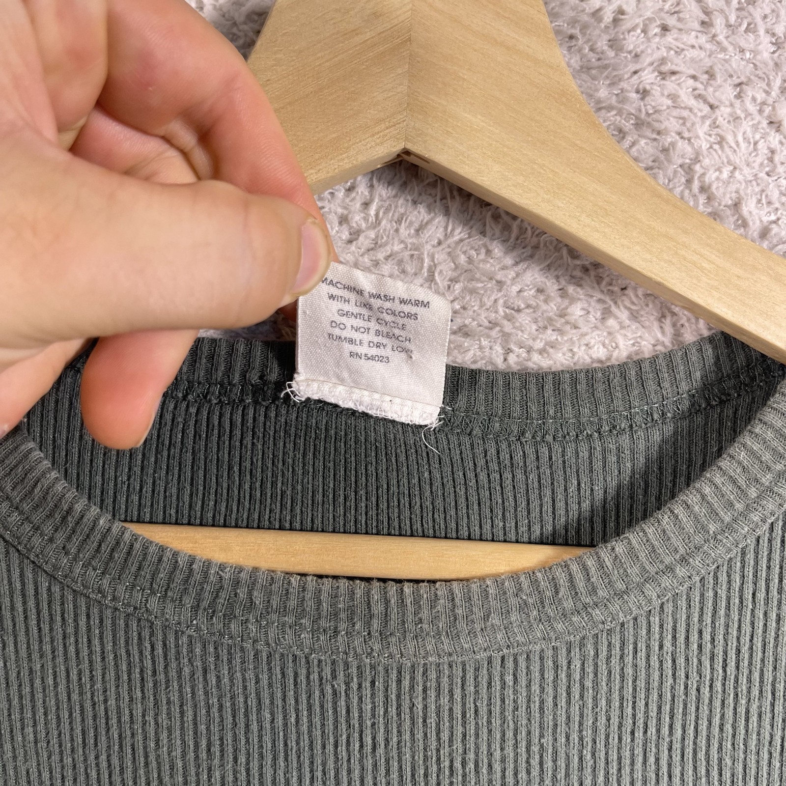Vintage GAP Ribbed Knit T-Shirt Mens Large Green 90's Y2K Cotton Basics Blank gallery