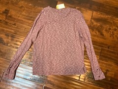 Ted Baker Maroon Gray Striped Henley Shirt, Size 2XL