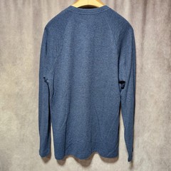 Faherty Cloud Cotton Henley Mens XL Navy Blue Heather l/s Raglan Shirt Pima