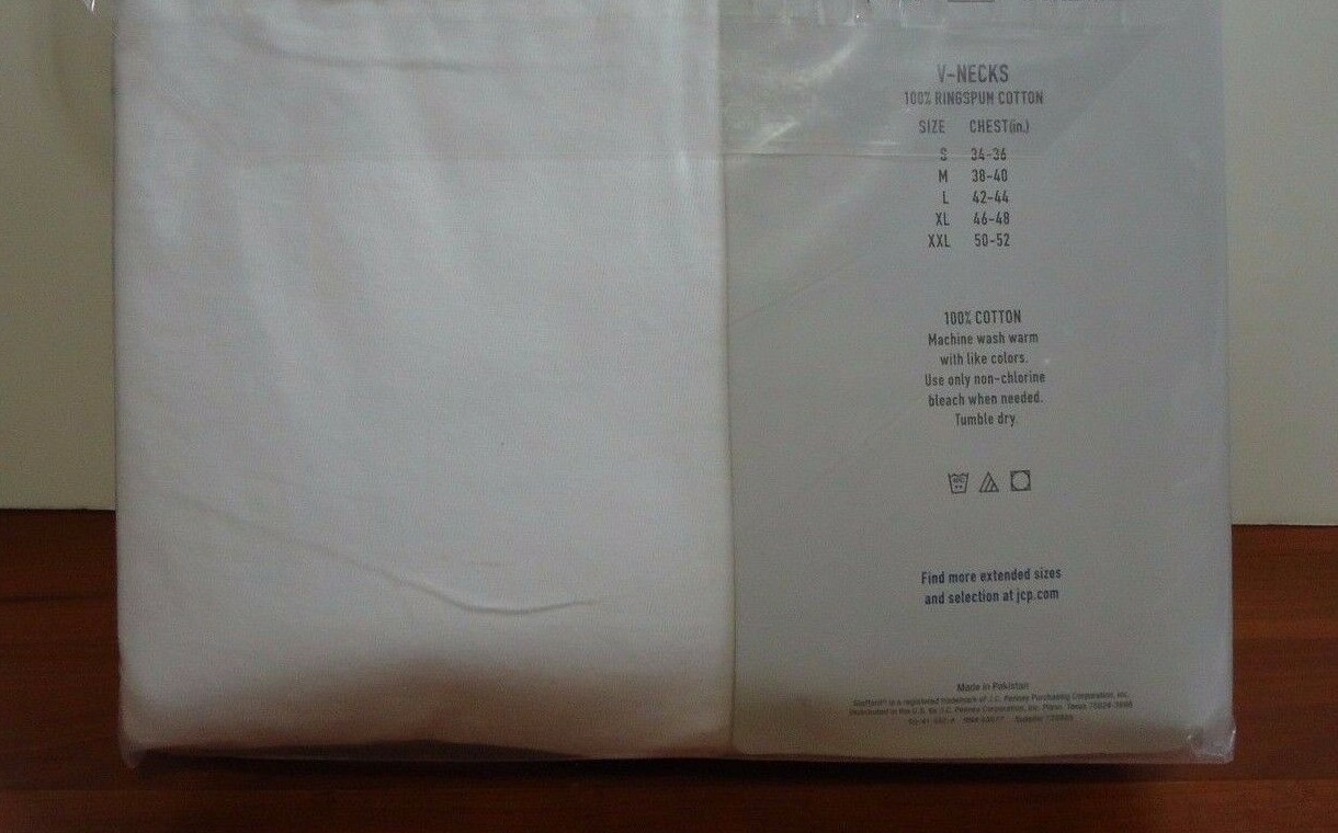 Stafford 4-Pack Men's 100% Cotton Ultra Soft V-Neck T-Shirts White gallery