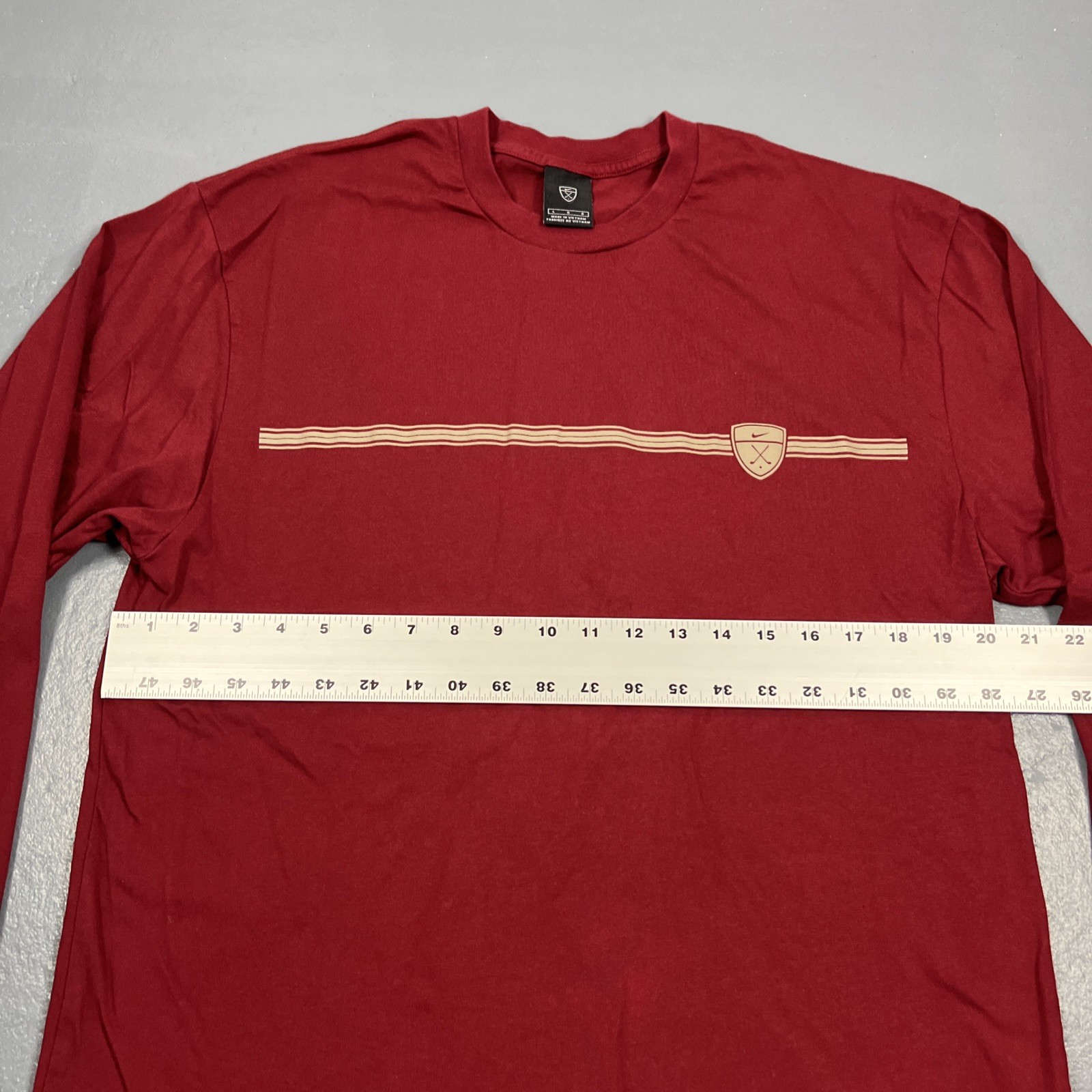 Vintage Nike Golf Long Sleeve Tshirt Red Gold Y2K Casual Sporty VTG gallery