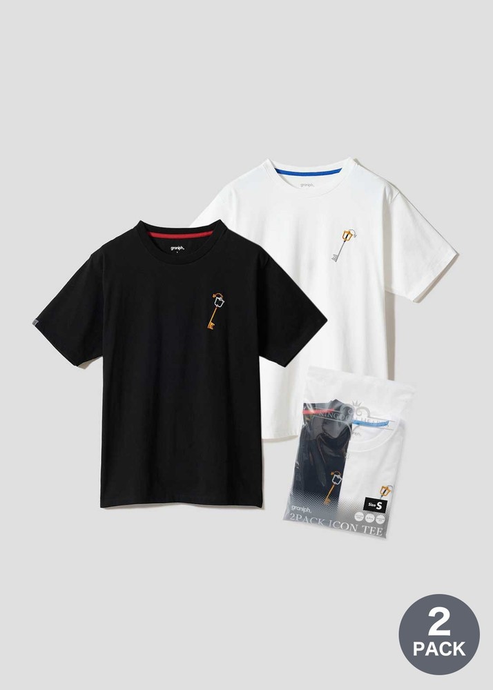 [Graniph] Kingdom Hearts Kingdom Chain | 2-Pack Icon T-Shirt Size SS~XL Black