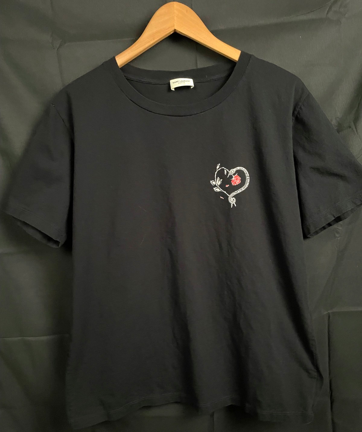 Saint Laurent Paris Snake Rose Graphic Print Black T-Shirt Men’s Designer Tee gallery