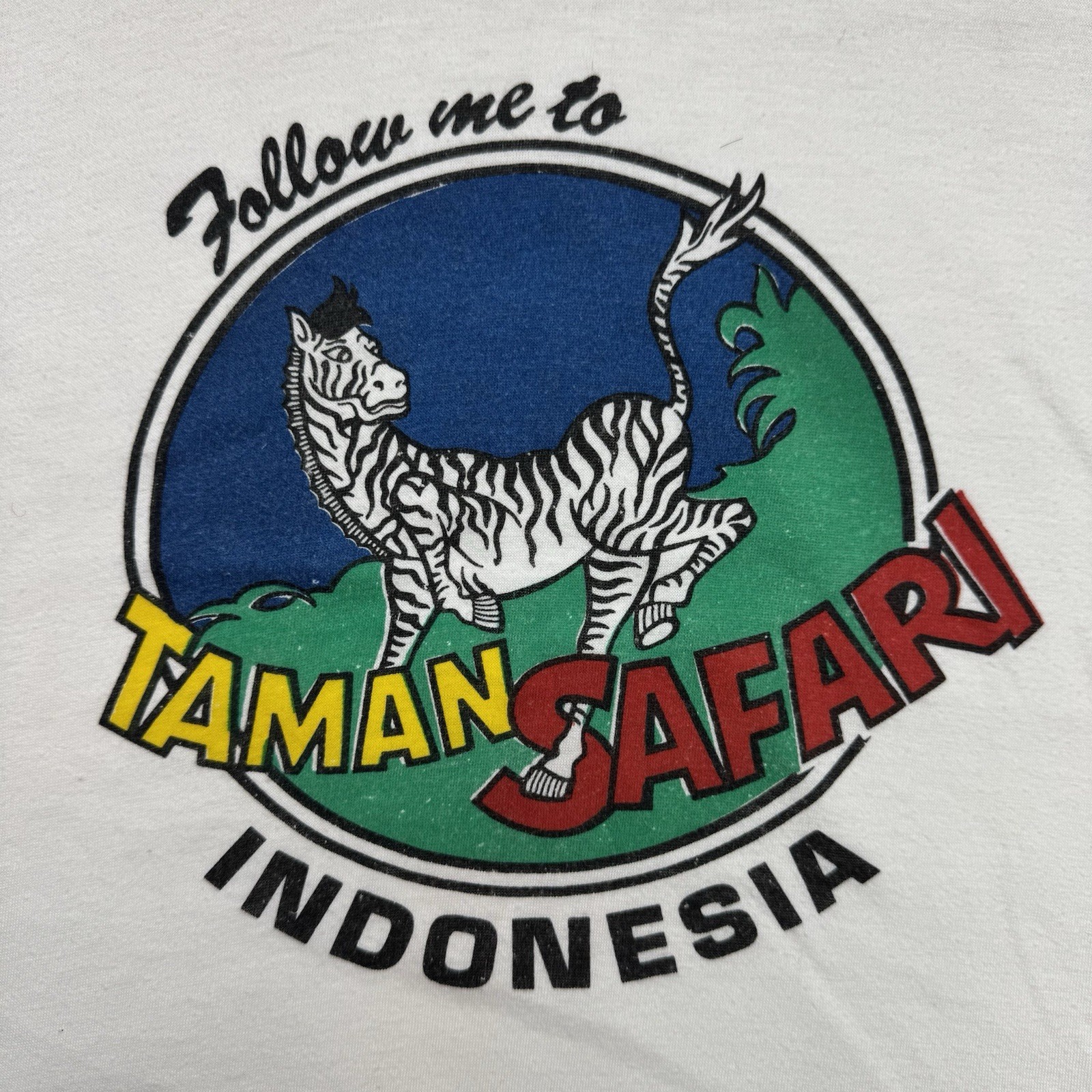 Vintage Taman Safari Indonesia White Single Stitch T-Shirt 90s Size Small gallery