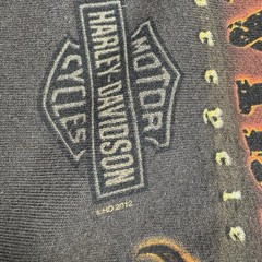 2012 Harley Davidson Savannah GA Flame Eagle Palm Tree Graphic T-Shirt Brown XL