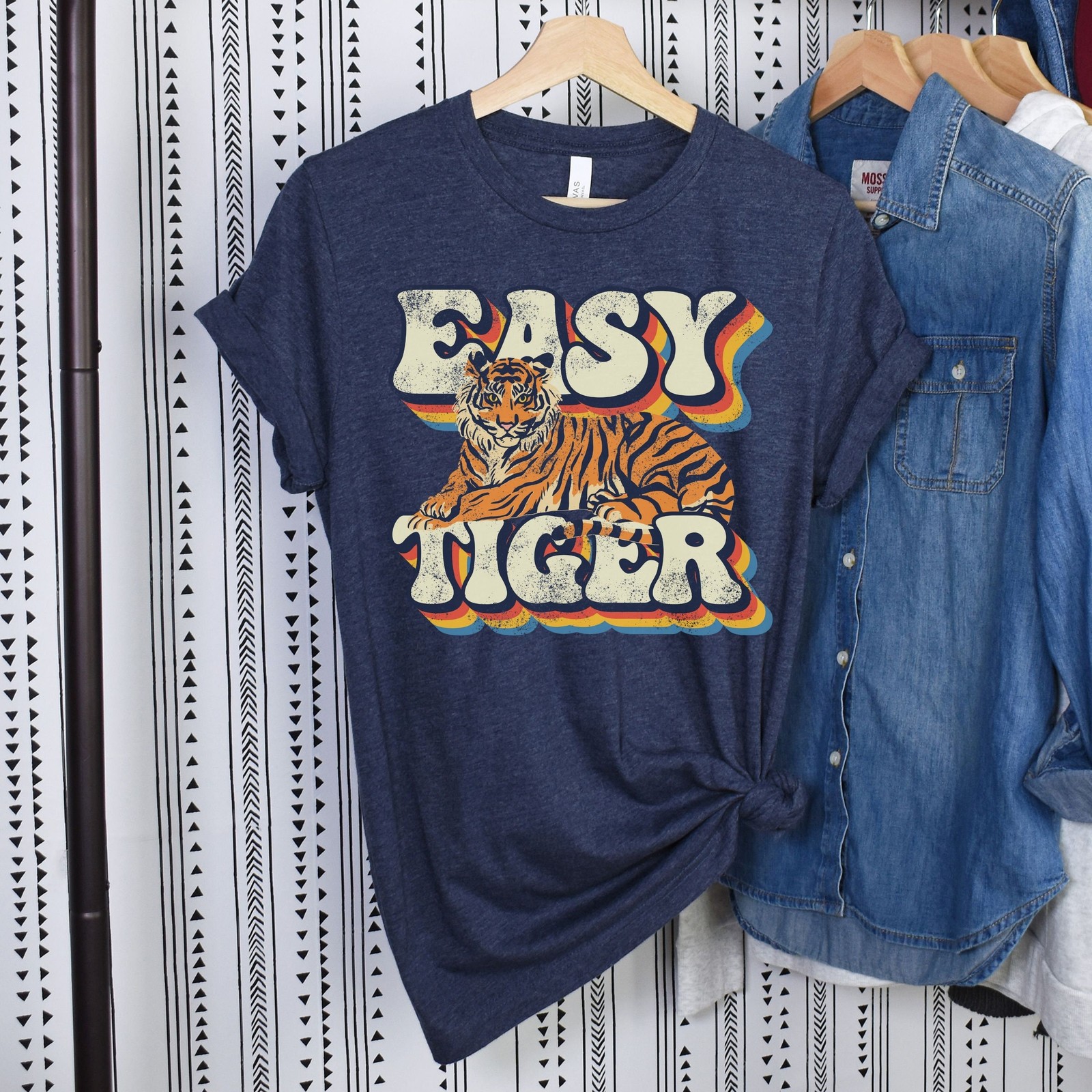 Easy Tiger Shirt Tiger tshirt Retro Tiger Shirt Retro Shirt Distressed Shirt Hip