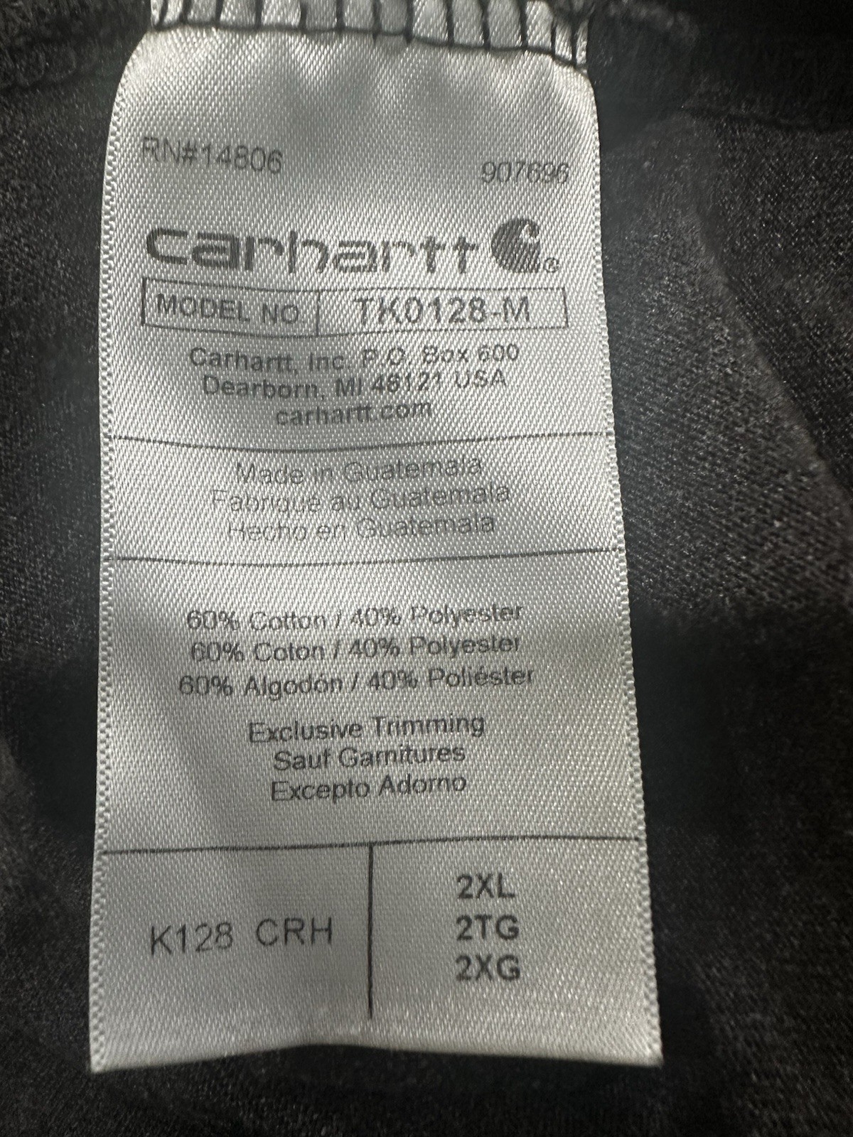 Carhartt Henley Shirt Men’s 2XL Black Loose Fit Long Sleeve Pocket Workwear gallery