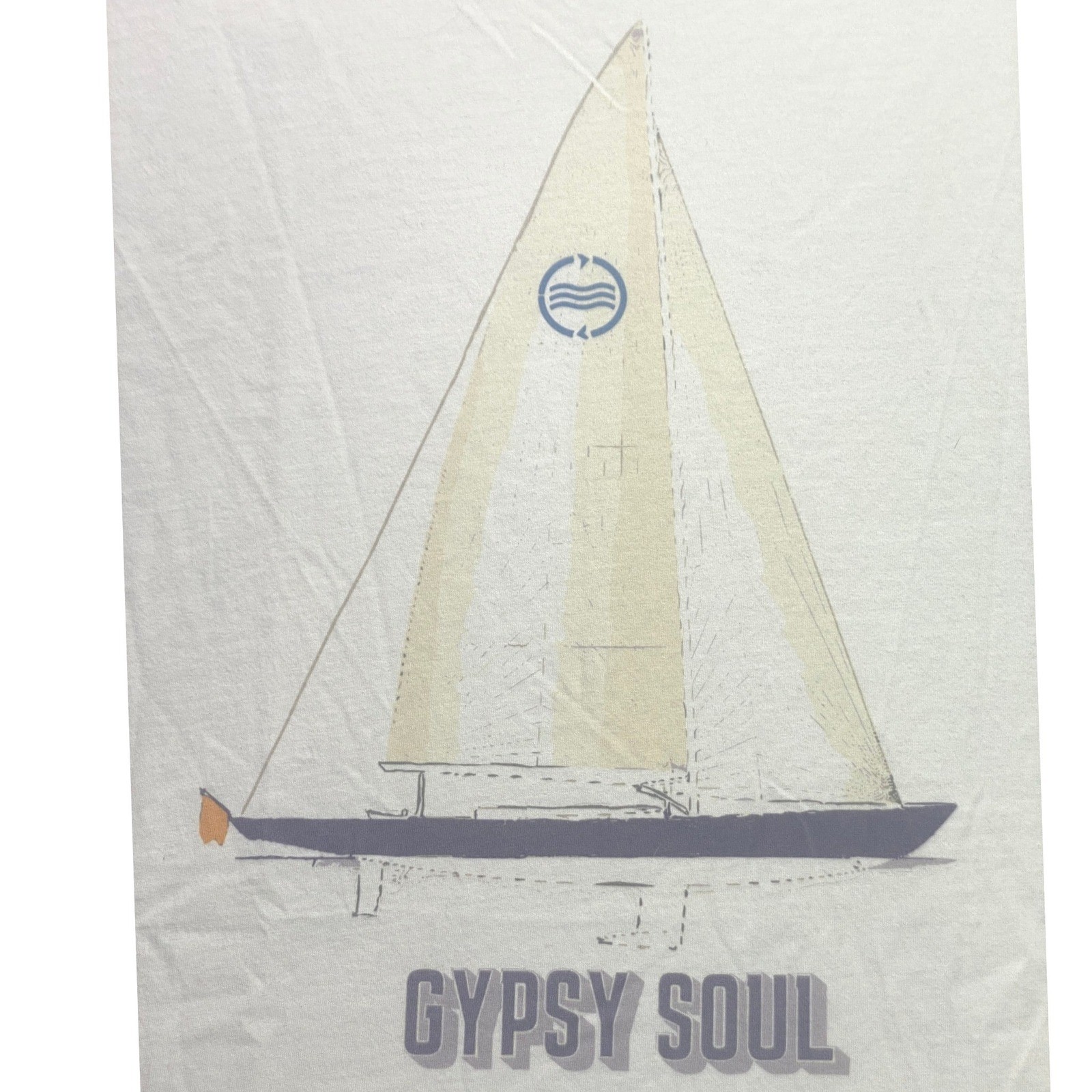 Reworn Shirt Mens Medium Gypsy Soul Sailboat Organic Nautical Beachy Streetwear gallery