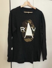 G-Star Raw Men GEULI R T Long Sleeve Logo T-Shirt Jersey Charcoal Size M NWOT