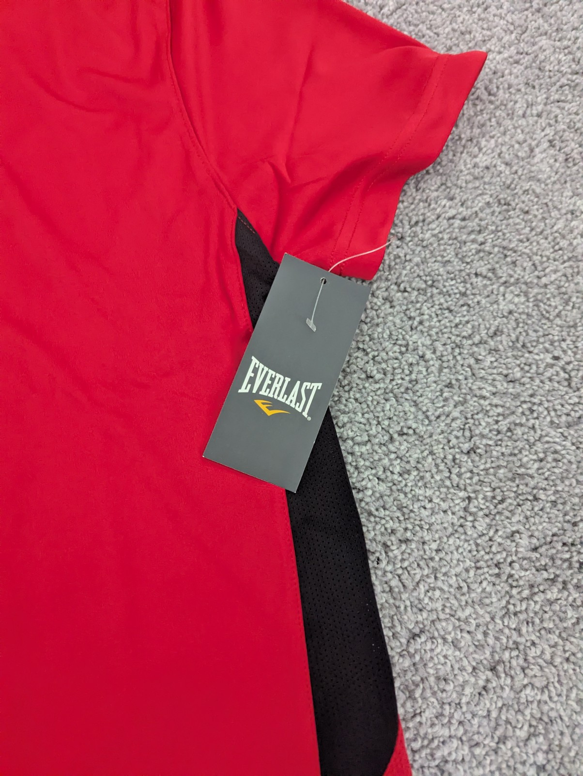 Everlast EverDri T Shirt Men's L Red and Black Semi-Fitted Stretch Workout NWT gallery