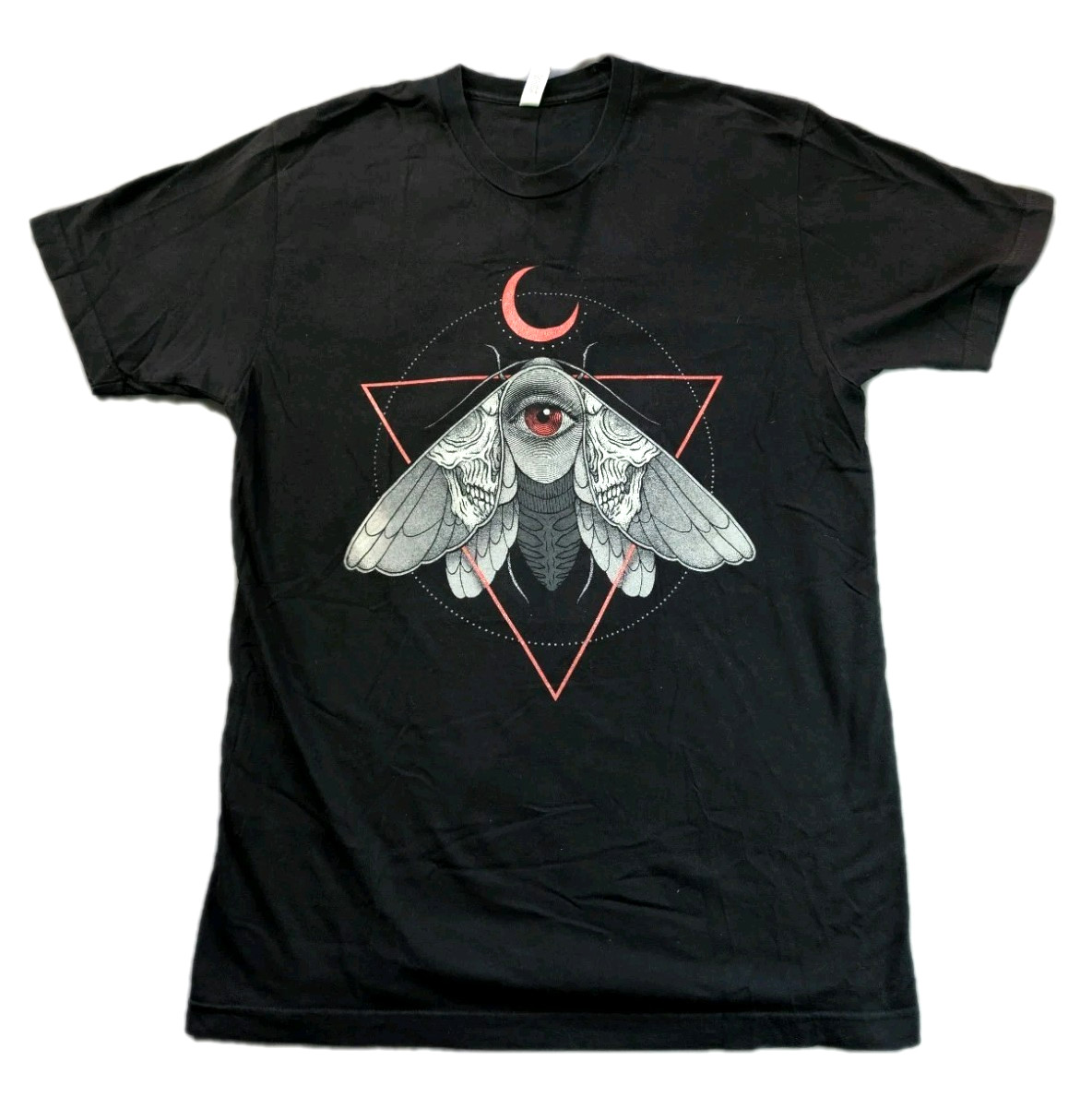 Occult Death Moth All Seeing Eye T Shirt Mens L Black Gothic Witch Grunge…