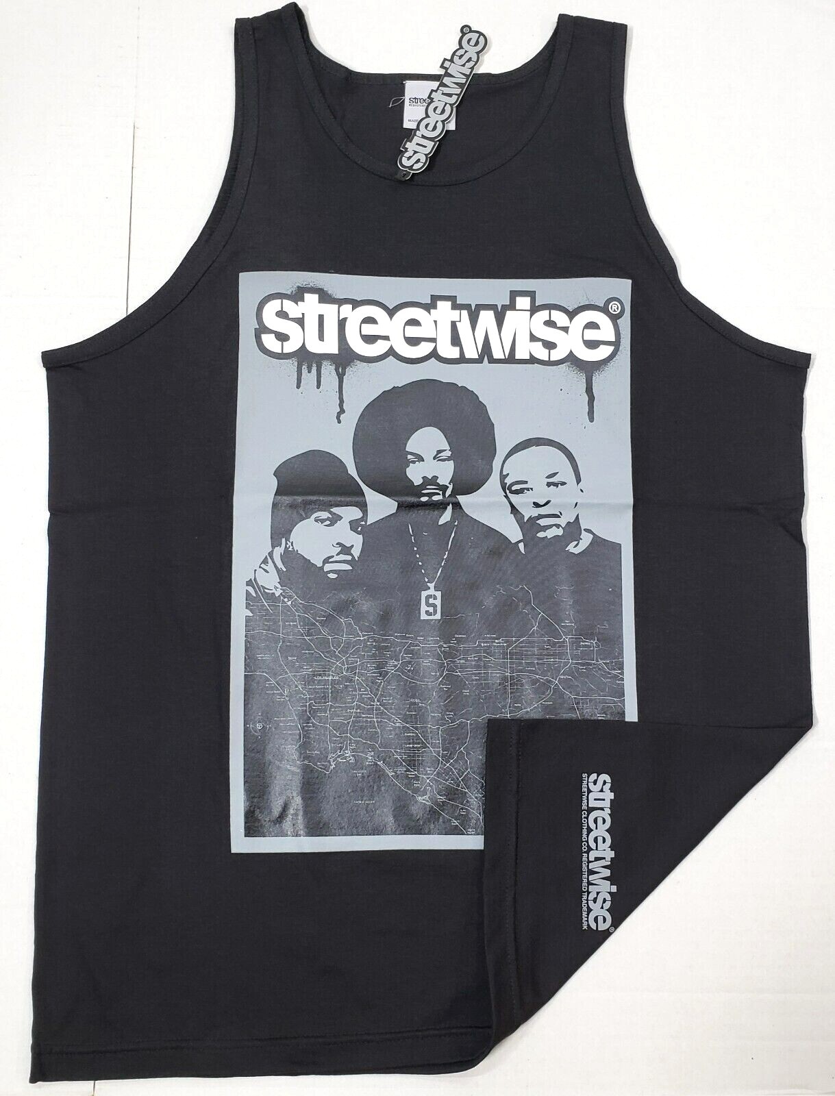 STREETWISE Tank Top T-shirt West Side Hip Hop Rap Vest Men's Black New gallery