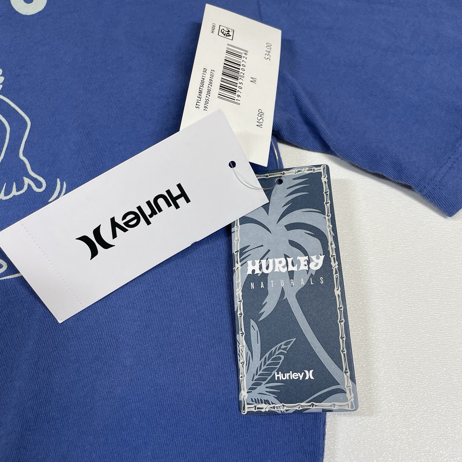 Hurley Shirt Men’s Medium Blue Short Sleeve Good Friends ‘Til The End Tee NEW gallery