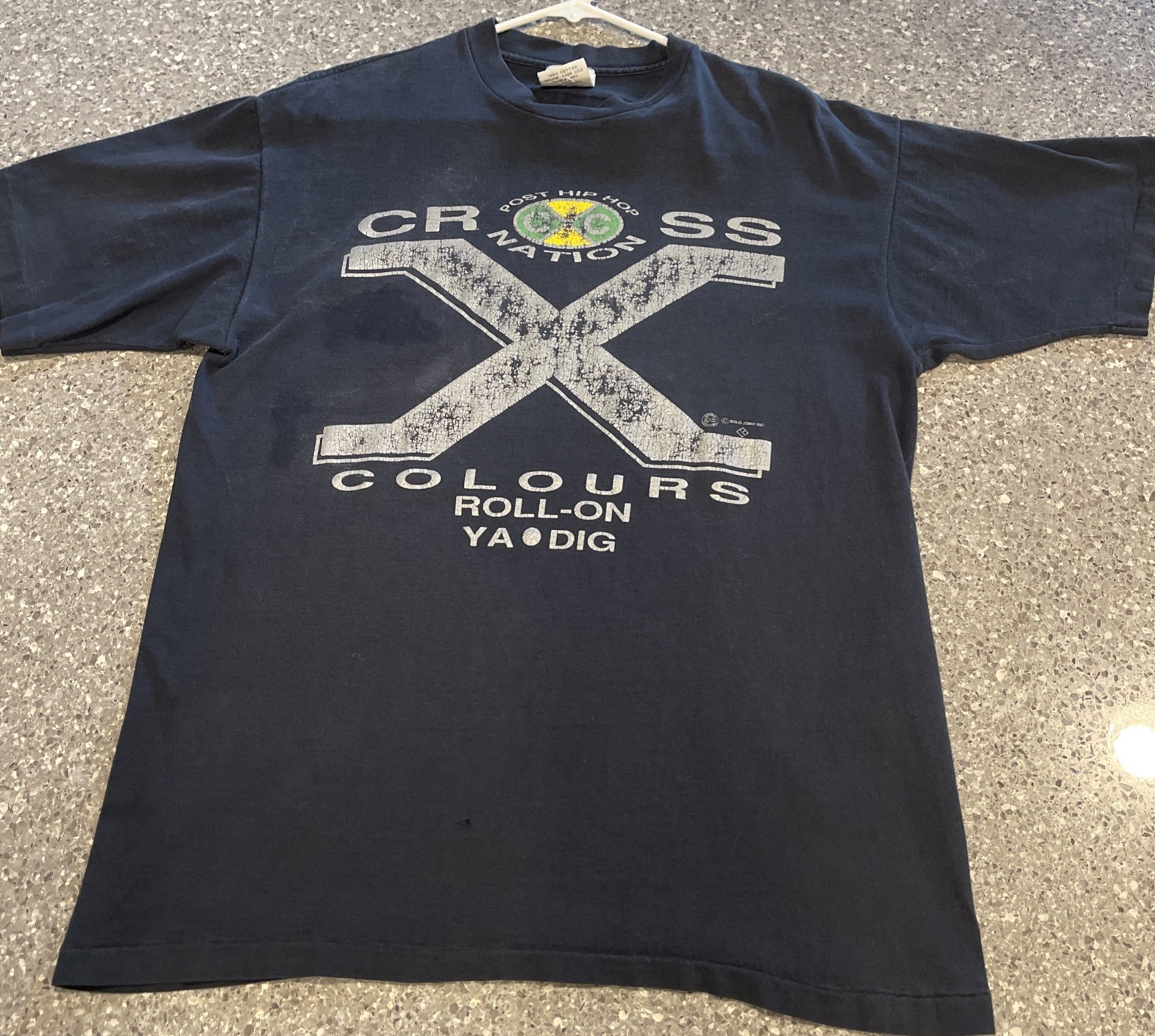 Vintage Cross Colours Shirt 90's Single Stitch Black T-shirt Size M/L *See Pics* gallery