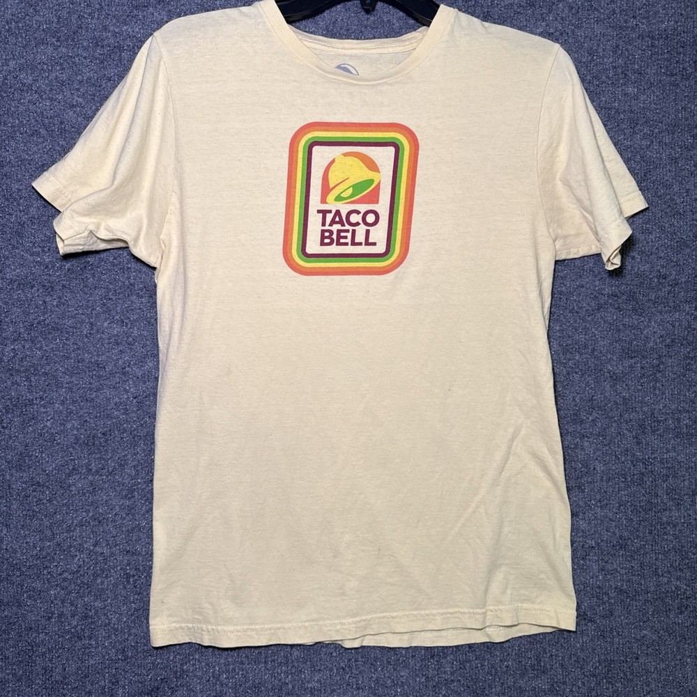 Taco Bell Classic Logo Retro Men’s Yellow T-Shirt Size Med