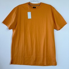 Left Coast Tee T-Shirt Mens Medium Orange 100% Peruvian Cotton Luxury Basic