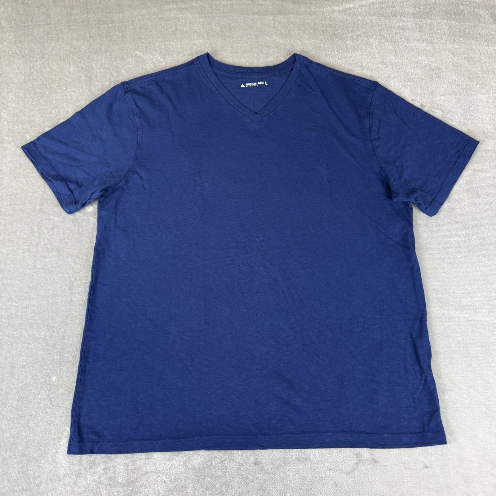 American Giant Premium Slub V-Neck Tee T-Shirt Mens Large Navy Blue $65 USA NWOT gallery
