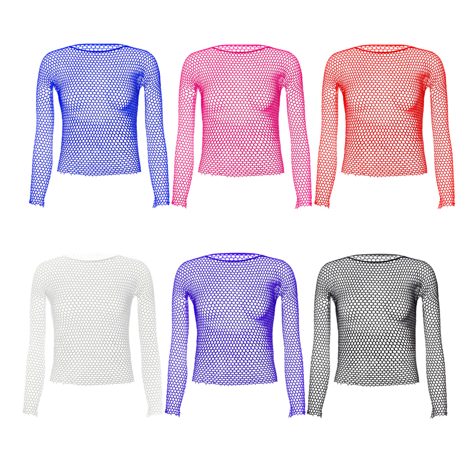 Mens Sexy Mesh See Through Fishnet T-Shirt Long Sleeve Muscle Undershirt Tops gallery
