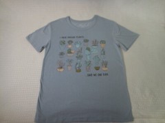 Plants I Have Enough Plants Said No One Light Blue Cotton Blend T-shirt Size S