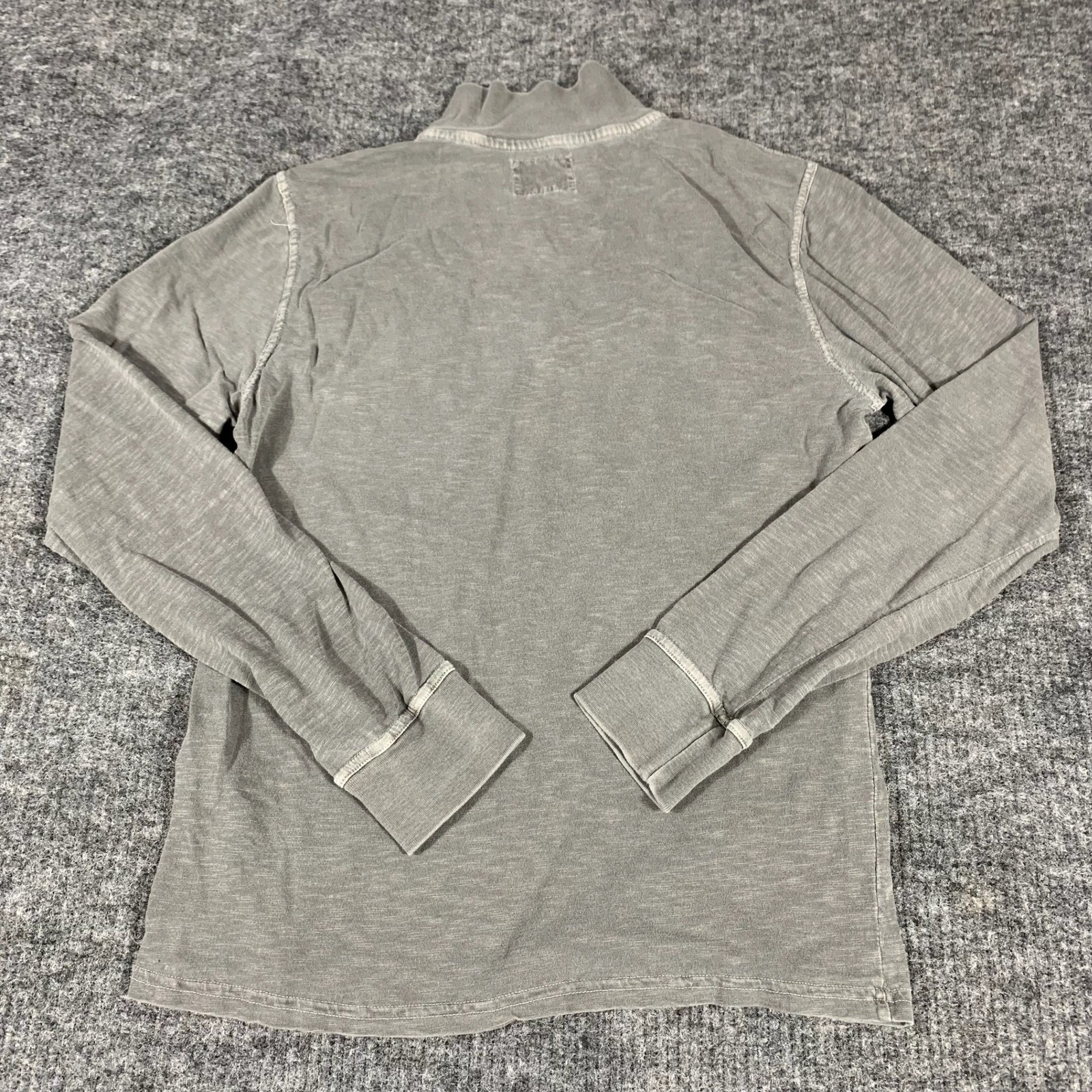 Lucky Brand Shirt Mens Medium Gray Quarter Zip Lightweight Cotton Casual Utility gallery