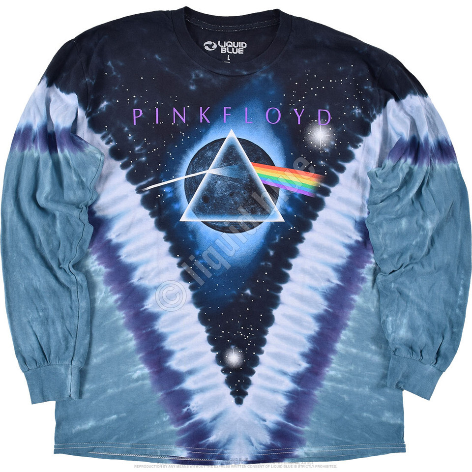 PINK FLOYD-PYRAMID V-LONG SLEEVE-TIE DYE T-SHIRT S,M,L,XL,XXL Gilmour,Barrett
