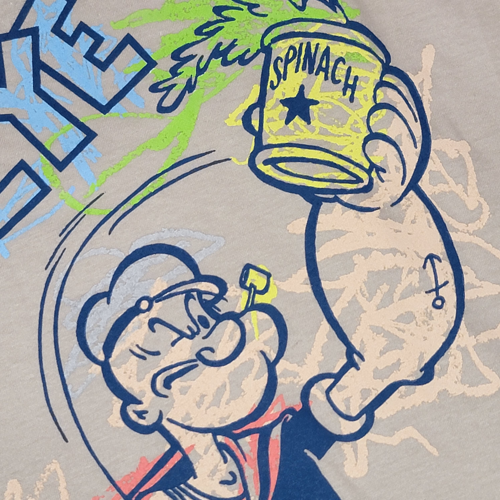 POPEYE THE SAILOR MAN Shirt Mens Extra Large XL Beige Casual Coloring Book NWT gallery