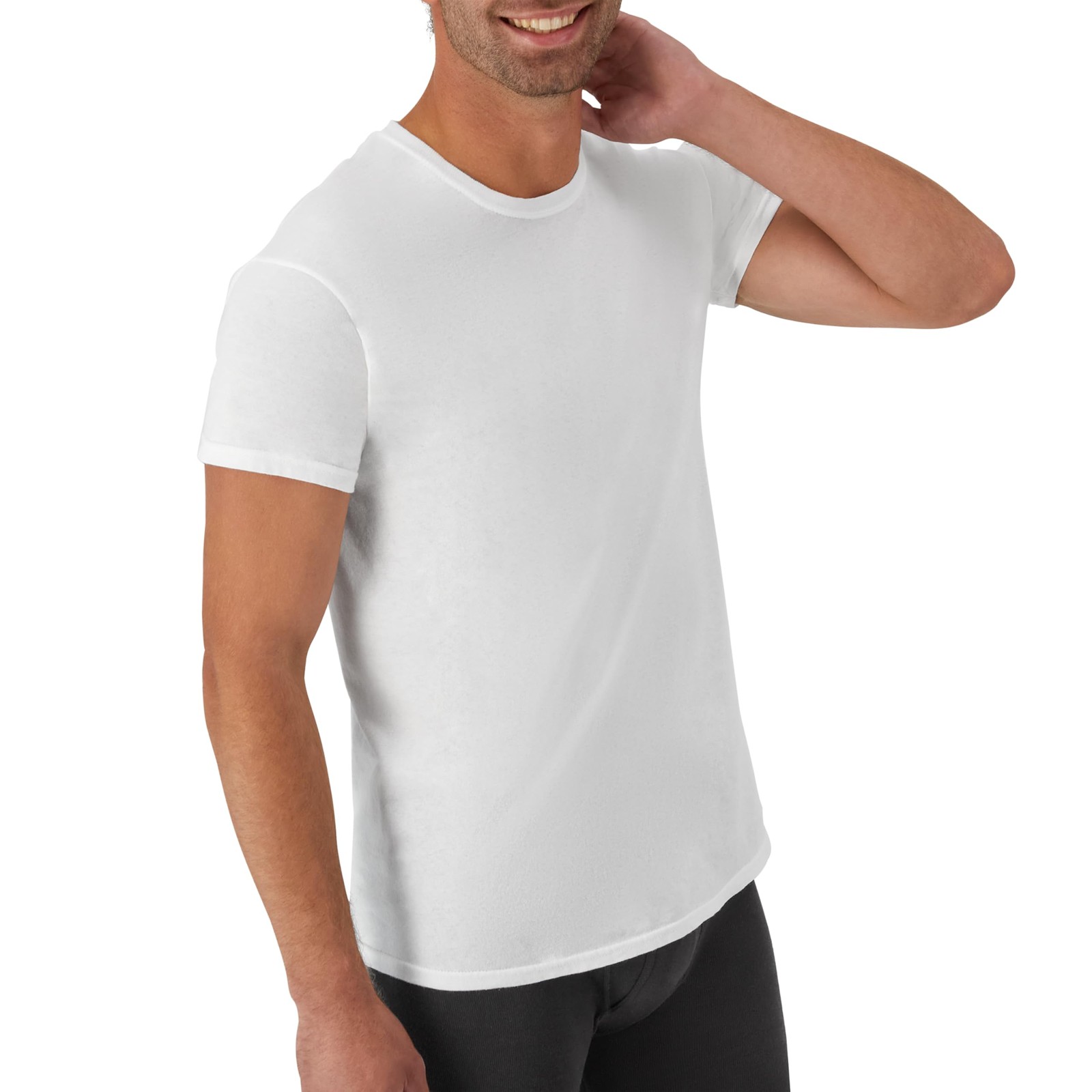 Hanes Men's Cotton Moisture-wicking Crew Tee Undershirts Multi Medium gallery