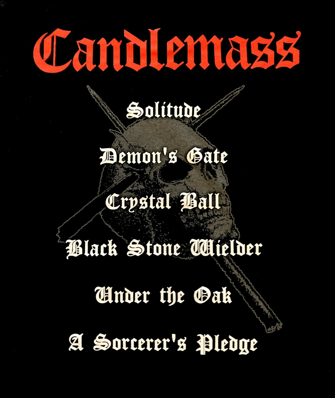 CANDLEMASS cd cv EPICUS DOOMICUS METALLICUS Official SHIRT LRG New skull & cross gallery