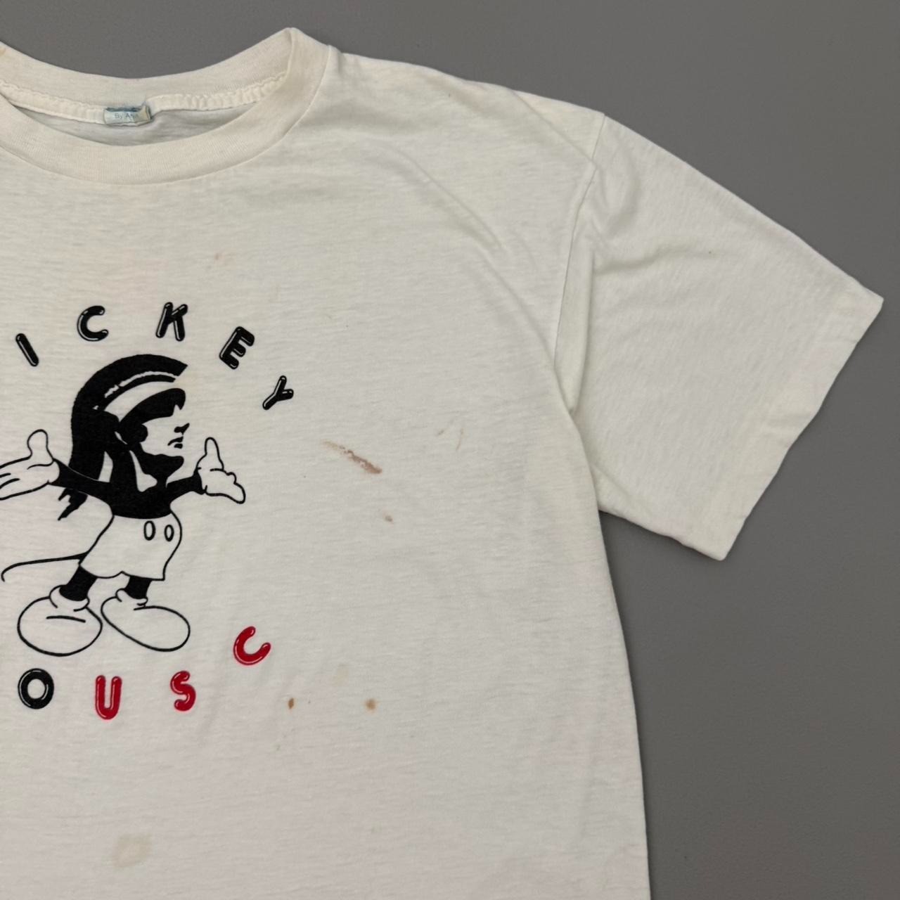 Vintage 80s Mickey Mouse Usc Shirt White Polycotton Single Stitch True Large gallery