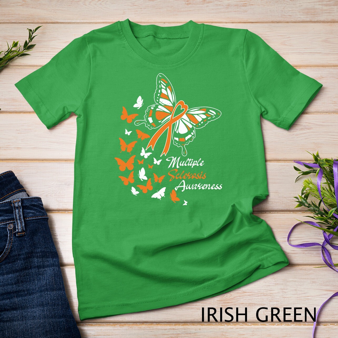 Multiple Sclerosis Awareness Butterflies Gift Unisex T-shirt gallery