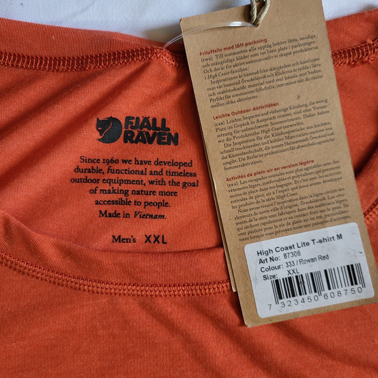 Fjallraven High Coast Lite T-shirt Men's XXL Red Hiking Lightweight Quick-drying gallery