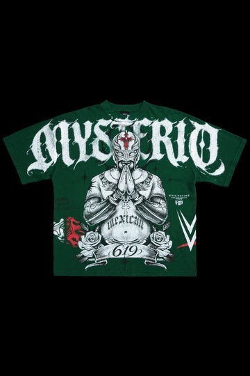 Mysterio’s Heritage “Side By Side” 199X Oversized Tee in Deep Green Sz M In hand