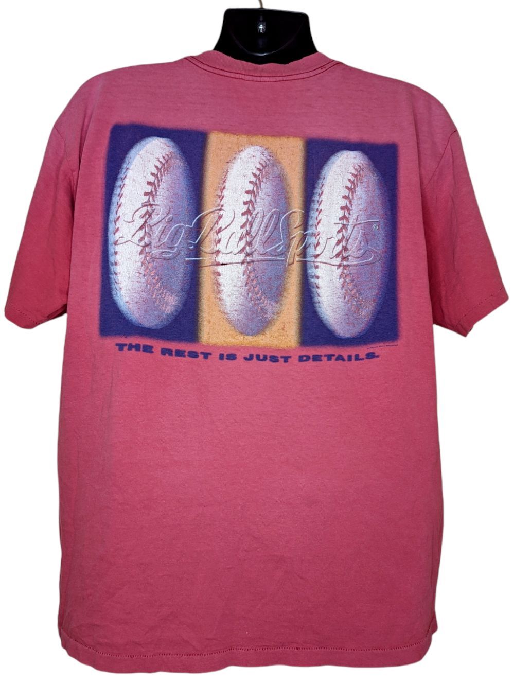 Big Ball Sports Baseball Vintage 90s Tshirt Red Size XL Made In USA gallery