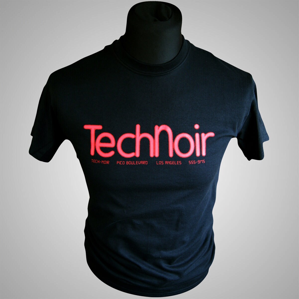 TechNoir T Shirt Retro Movie Horror Terminator Night Club Black gallery