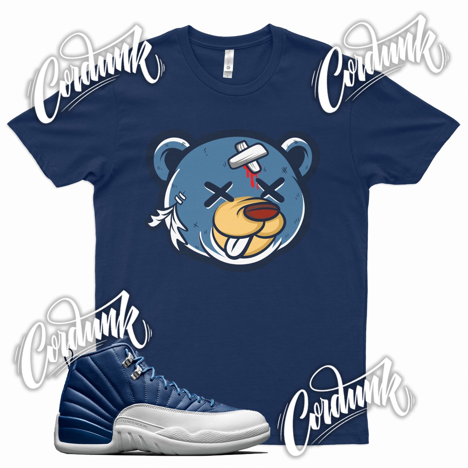 Indigo DEAD BEAR T Shirt for J1 12 Indigo Legend Obsidian Blue Flint gallery