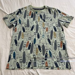 FREE PLANET Surf Board Graphic Tee Shirt Men Size L All Over Print Cotton Blend