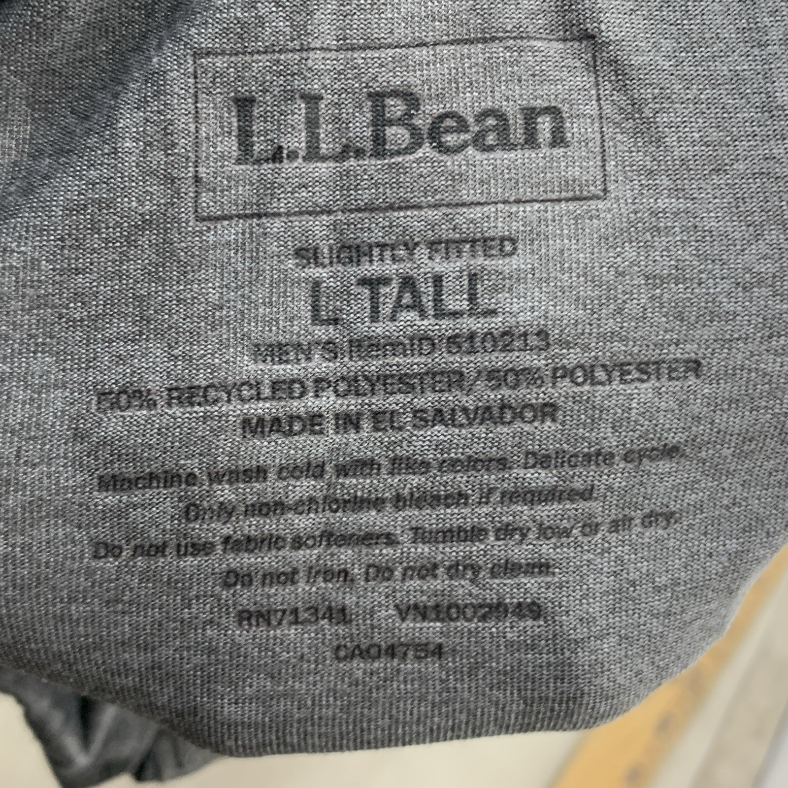 LL Bean Men Size Large TALL LT Shirt 1/4 Zip Pullover Top Gray Base Layer gallery