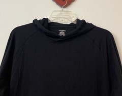 Jockey Mens Large Black Stretchy Pullover Long-Sleeved Hooded Tee NWT! A5975