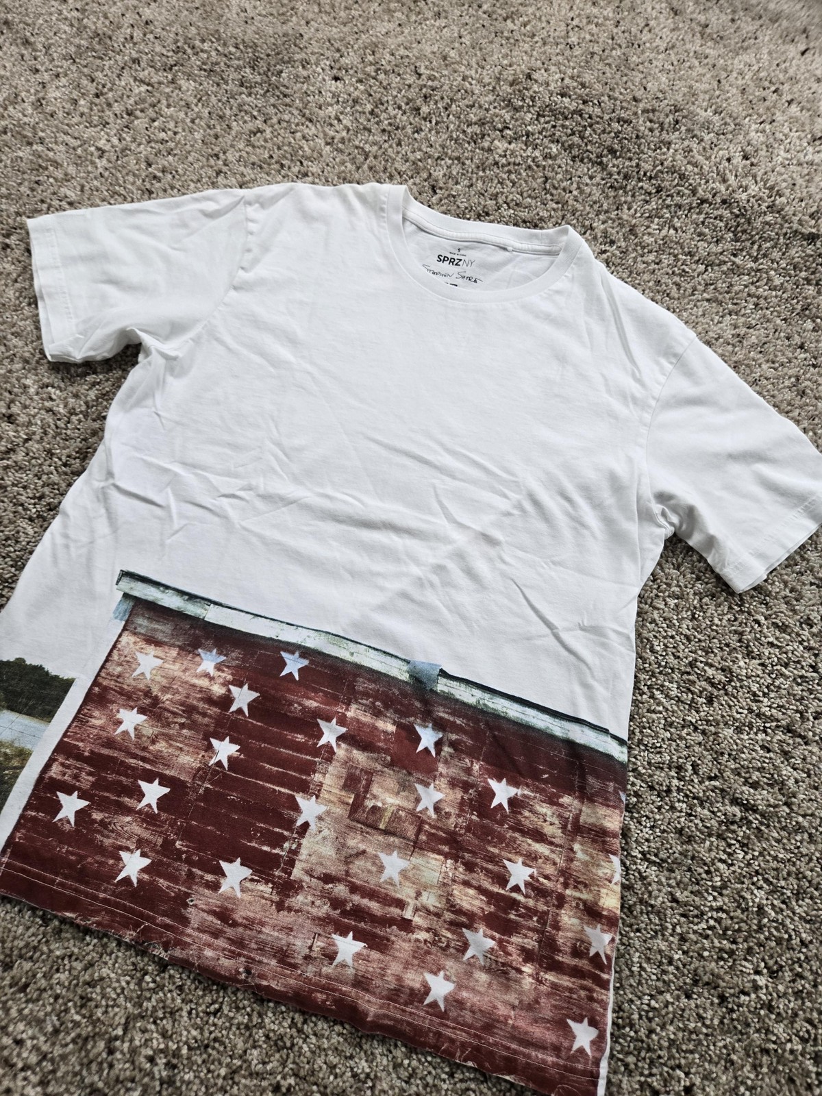 UNIQLO UT SPRZ NY Stephen Shore Shirt Mens Small White Photo Graphic Stars Tee gallery