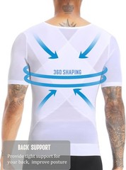 Men’s Compression Shirt for Gynecomastia Slimming Body Shaper Tummy Control