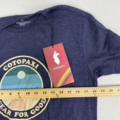 Cotopaxi Shirt Mens Small Blue Sunny Side T-Shirt Outdoors Logo Gear For Good