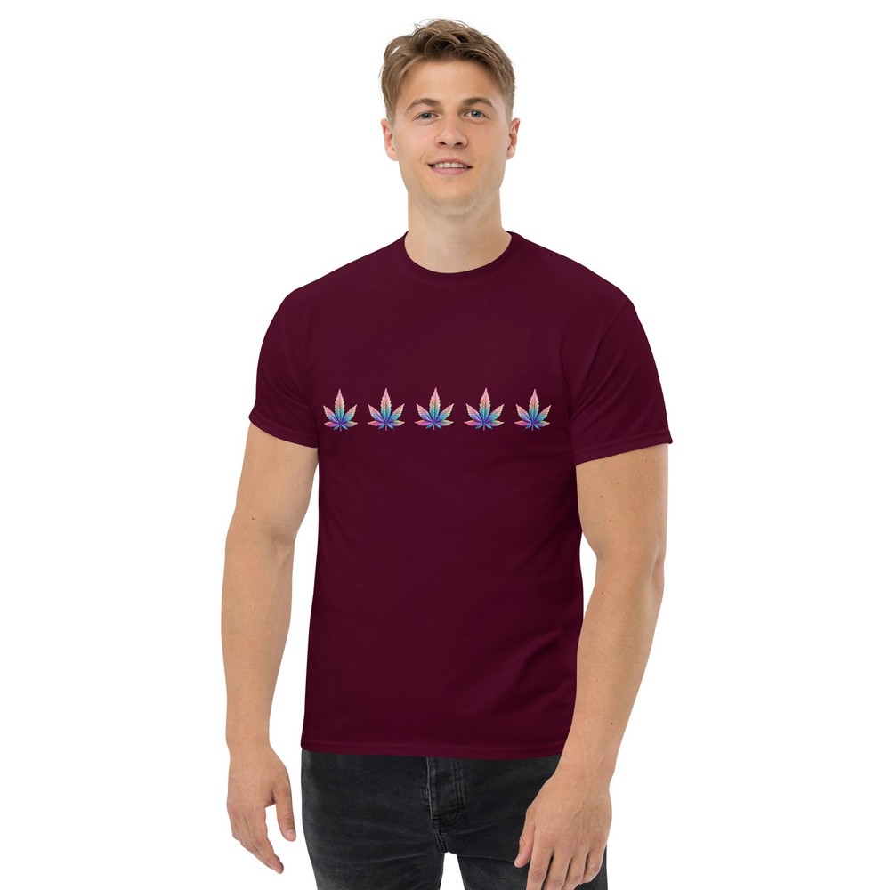 Colourful 420 Leaf Chest Logo Unisex classic tee
