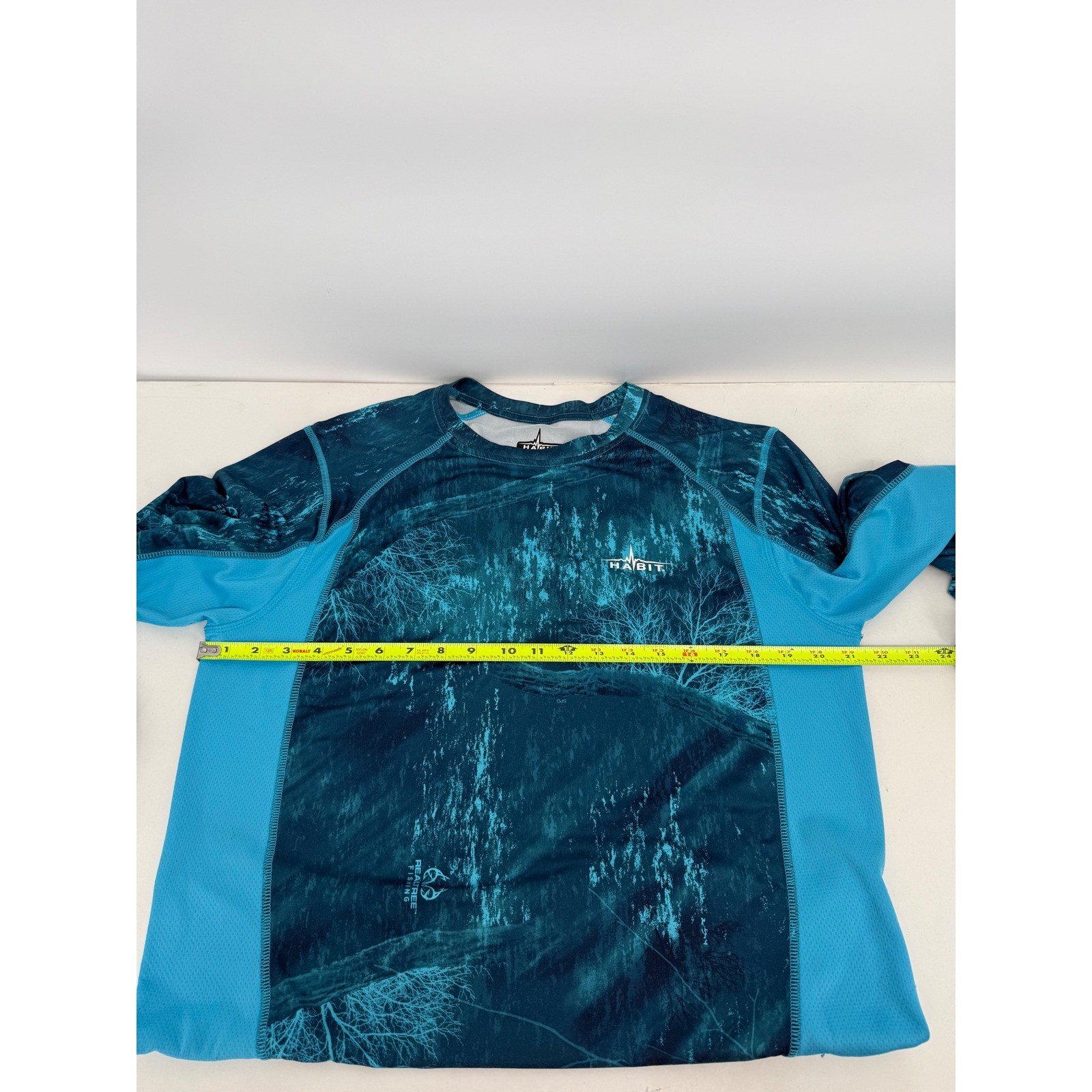 Habit Mens Realtree Fishing Poseidon Camo Long Sleeve Shirt Blue UPF 40+ Sz M gallery