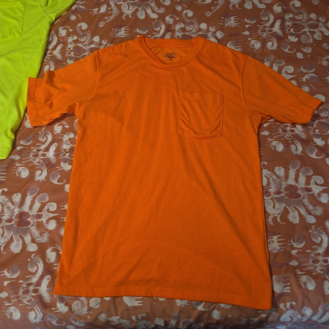 2 KEY MEN'S HI VIS YELLOW & ORANGE SAFETY T-SHIRTS Size MED gallery