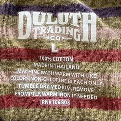 Duluth Trading Co Striped Crew Neck Short Sleeve Cotton T-Shirt Size L