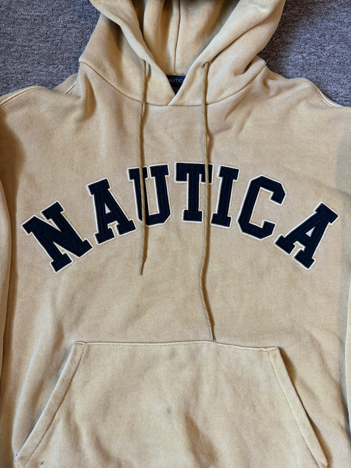 NAUTICA 22SS Arch Logo Hoodie, Size L, Cotton, BEG 221-1220 Vintage gallery