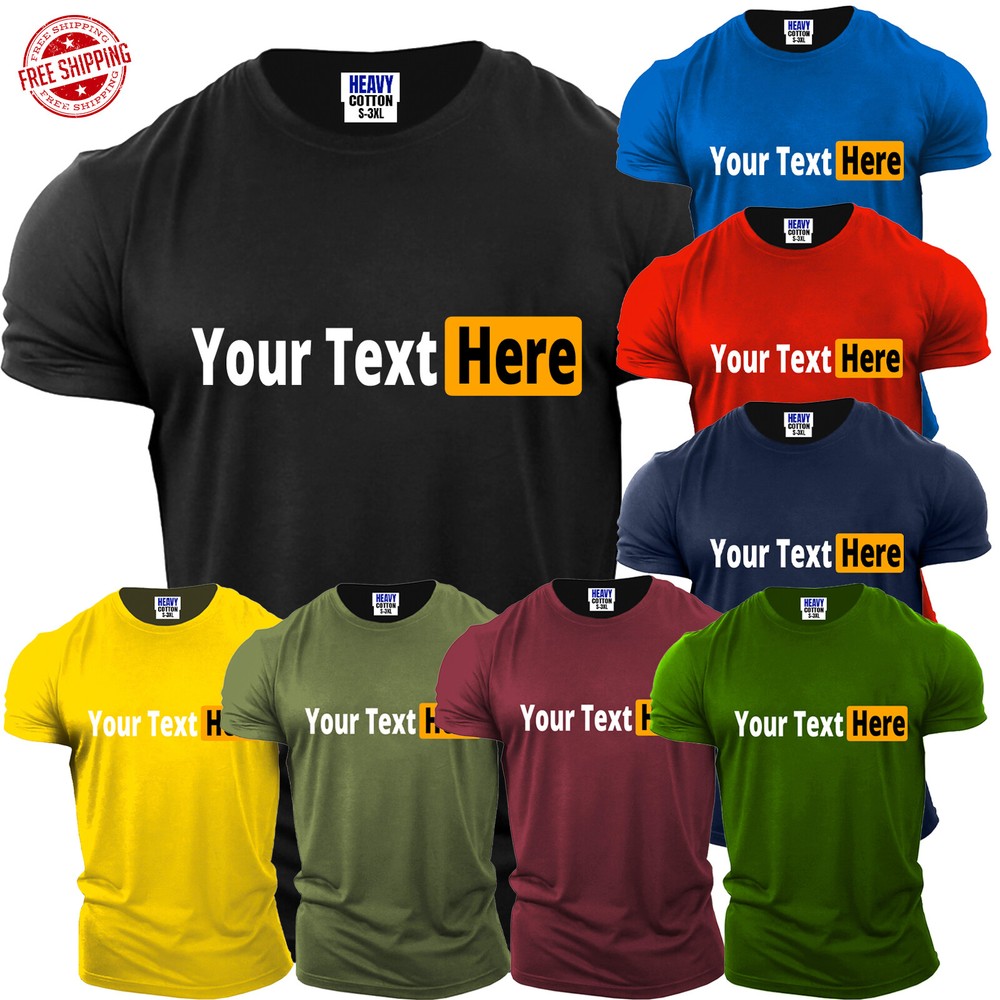 Personalized Your Text Here Customized Funny Men’s T-Shirt USA Birthday Gift Tee