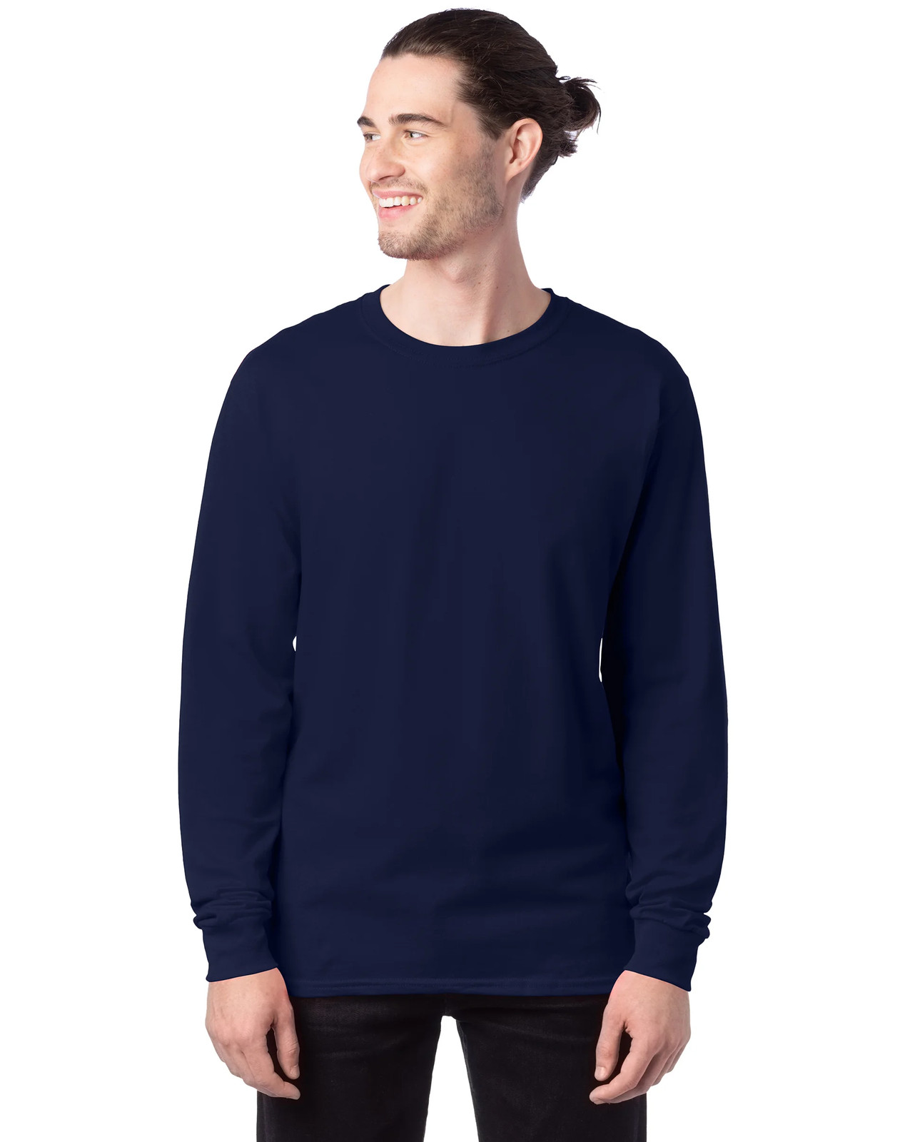 Hanes Essentials Men's Cotton Long Sleeve T-Shirt, 2-Pack gallery