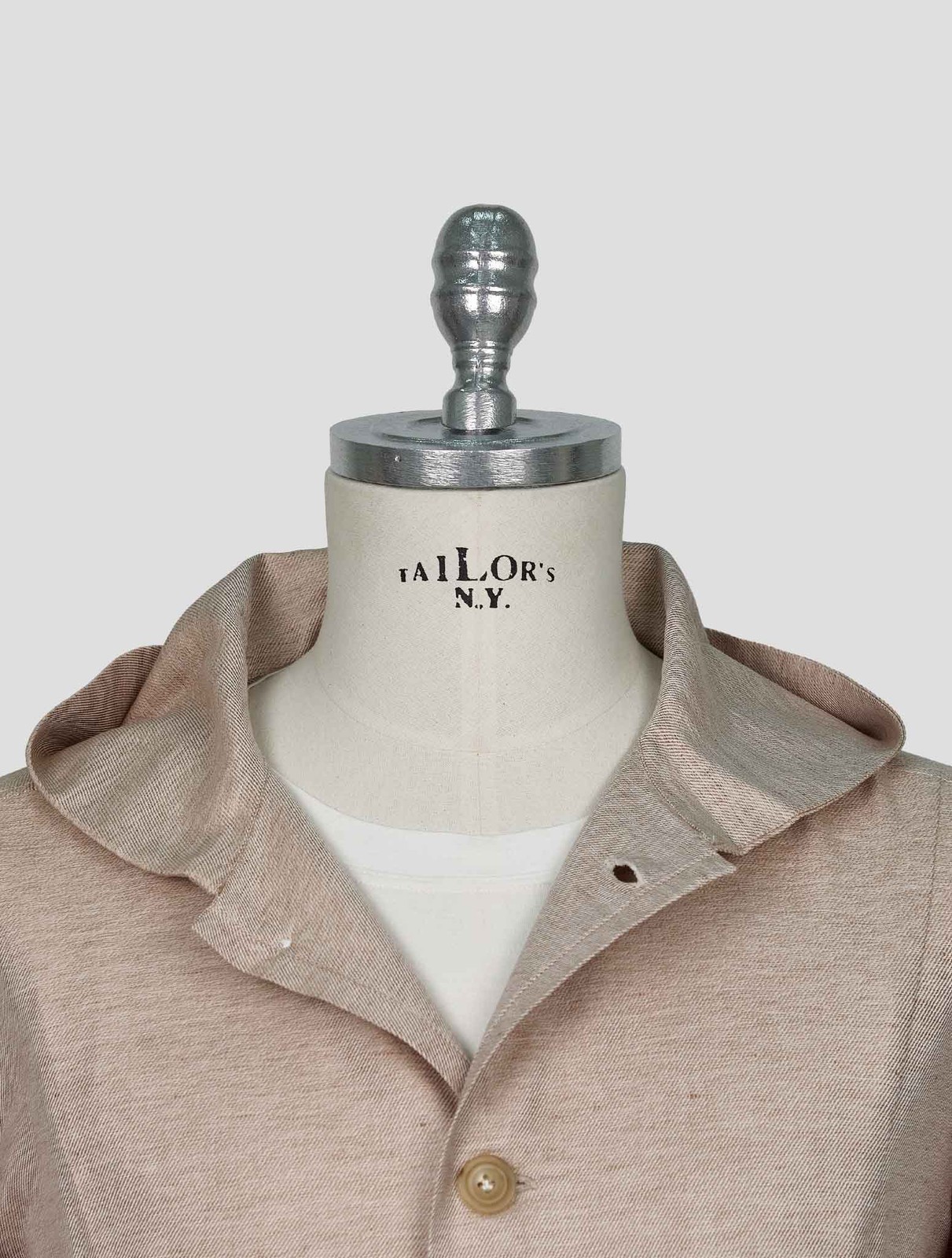 NEW KITON LIGHT BROWN COTTON LINEN OVERSHIRT LUCA EU 54 - US 44 - XL KME62 gallery