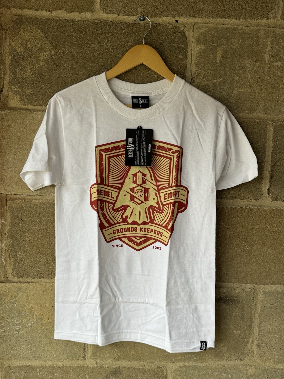 Mens Rebel8 “Grounds Keepers” Graphic White Tshirt Size Small gallery